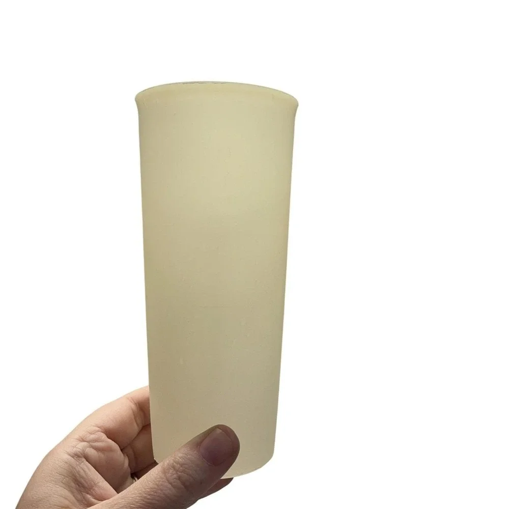 Vintage Tupperware Tall Tumblers Set Of 2 Green & White Plastic Cups Made In USA